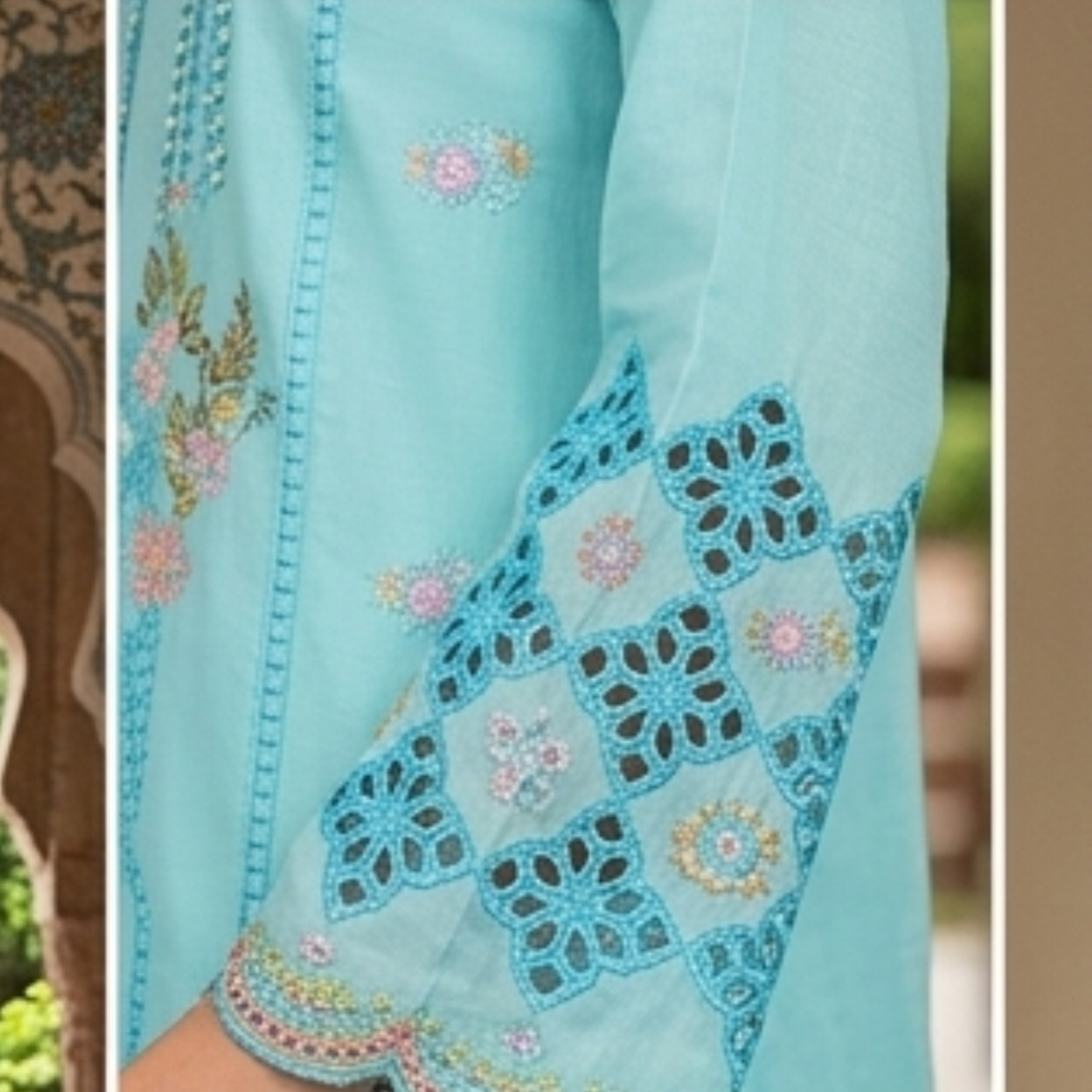 Elegant Sky Blue Embroidered Lawn 3-Piece Suite – Summer Grace Edition