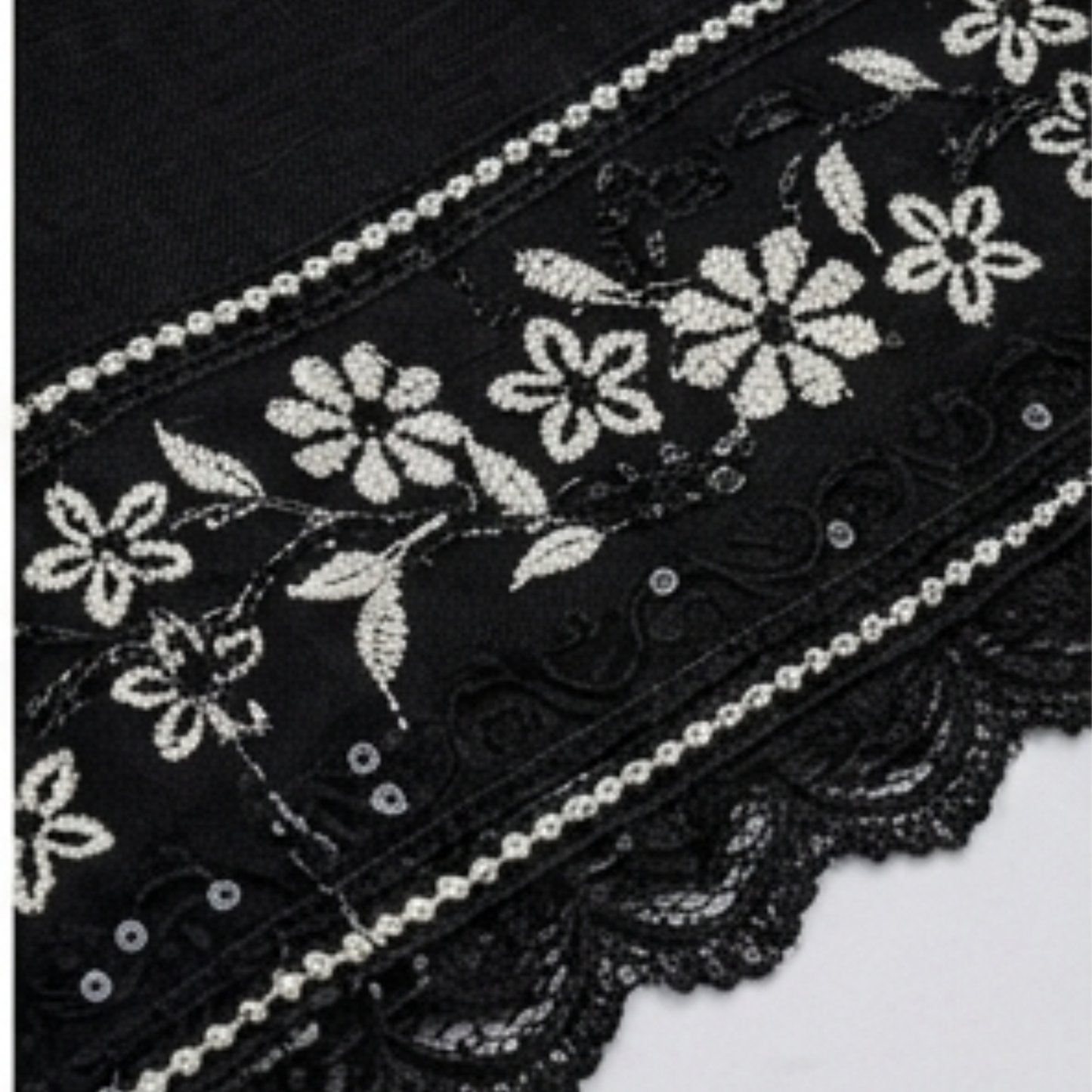 Velora Black & White Printed Lawn 3 Piece Suit – Elegant Collection
