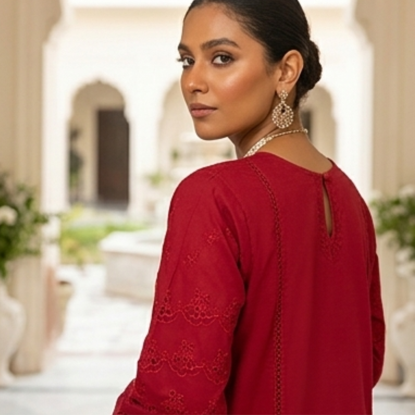 Velora Red Printed Lawn 3 Piece Suit – Summer Collection