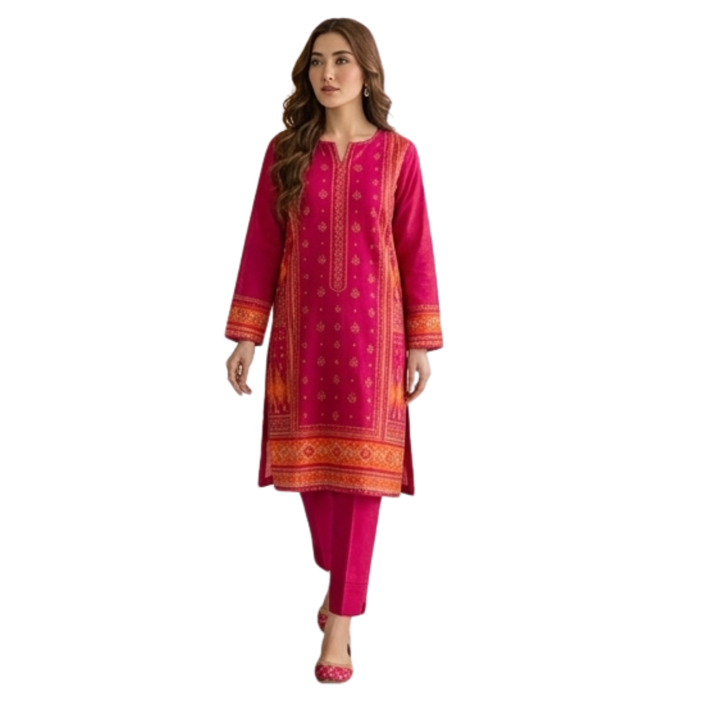 Velora Red Printed Lawn 3 Piece Suit – Summer Collection