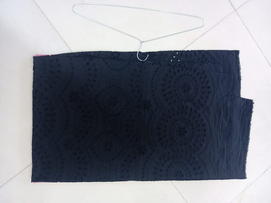 Unstitched Chikankari Shirt for Women (BLACK) – Embroidered Shirt| Velora Outfits