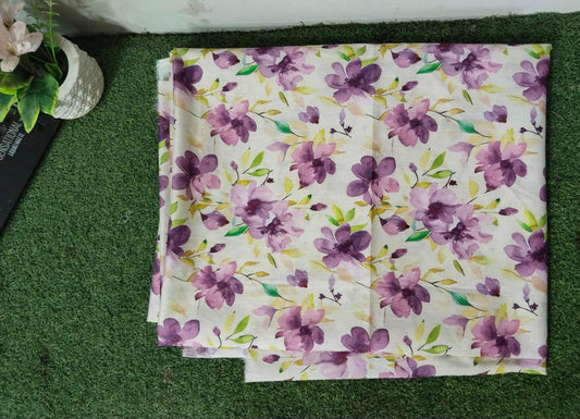 Women Printed Lawn Suit – Soft Summer Fabric Floral Design 2 Piece Unstitched