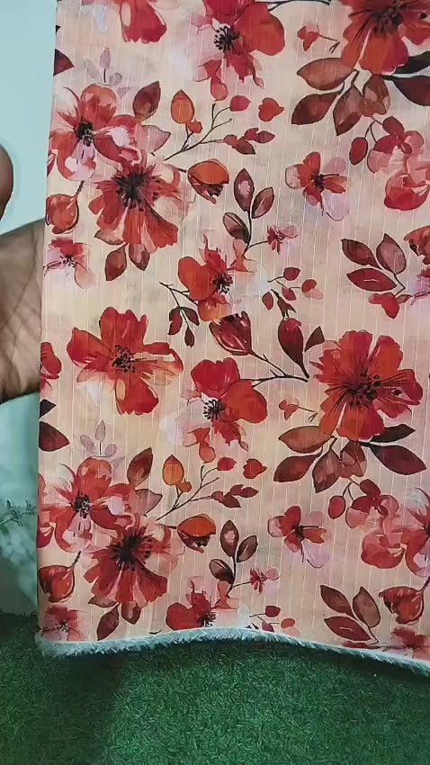 Women Printed Lawn Suit – Soft Summer Fabric Floral Design 2 Piece Unstitched