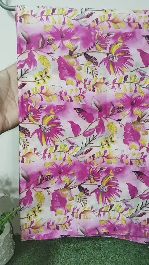 Women Printed Lawn Suit – Soft Summer Fabric Floral Design 2 Piece Unstitched