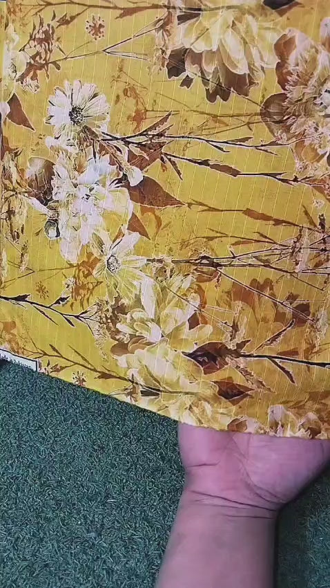 Women Printed Lawn Suit – Soft Summer Fabric Floral Design 2 Piece Unstitched